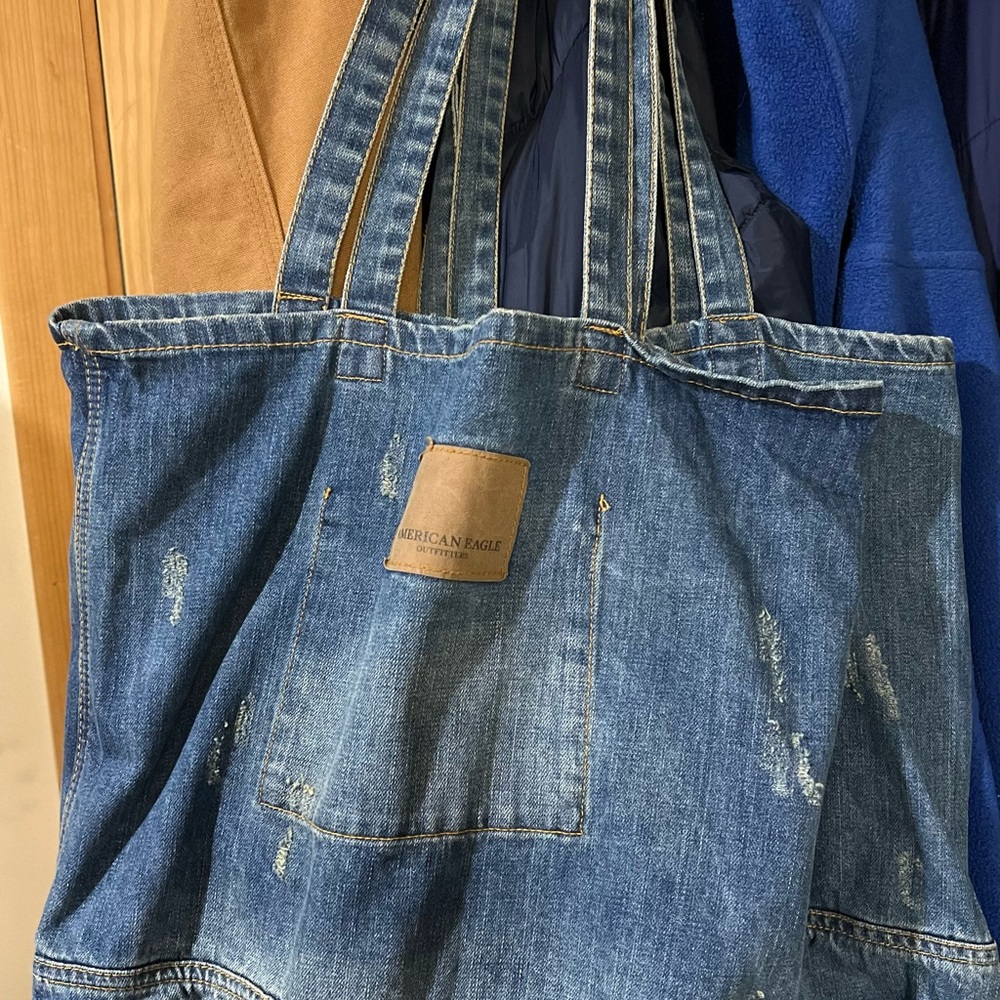 American Eagle Denim bucket tote bag